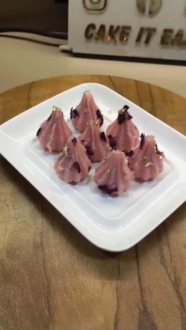 Rose coconut modak